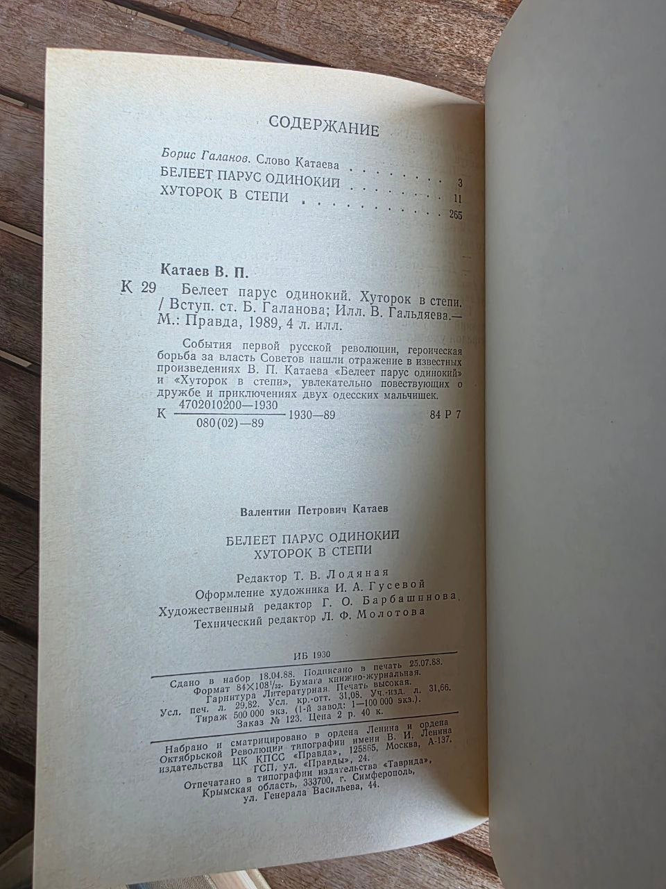 Vintage 1989 Soviet Book: A White Sail Gleams – Valentin Kataev | Tsar to Soviet Books