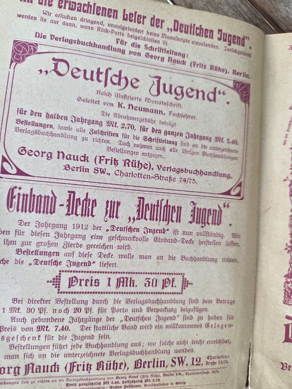 Deutsche Jugend – January 1913 | Antique German Youth Magazine