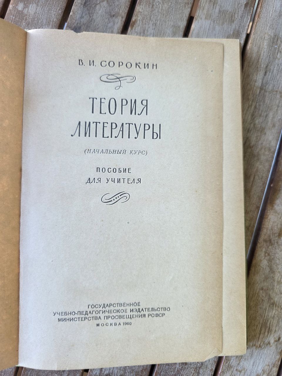 Vintage Soviet Book Theory of Literature (1960) — Russian Language