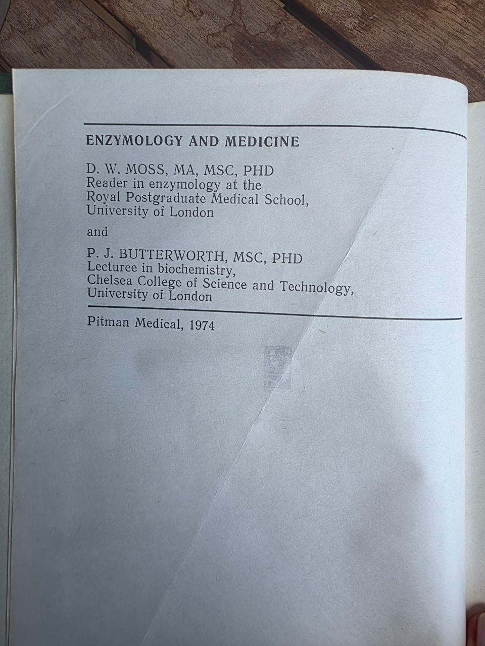D. W. Moss & P. J. Butterworth — Enzymology and Medicine, 1978