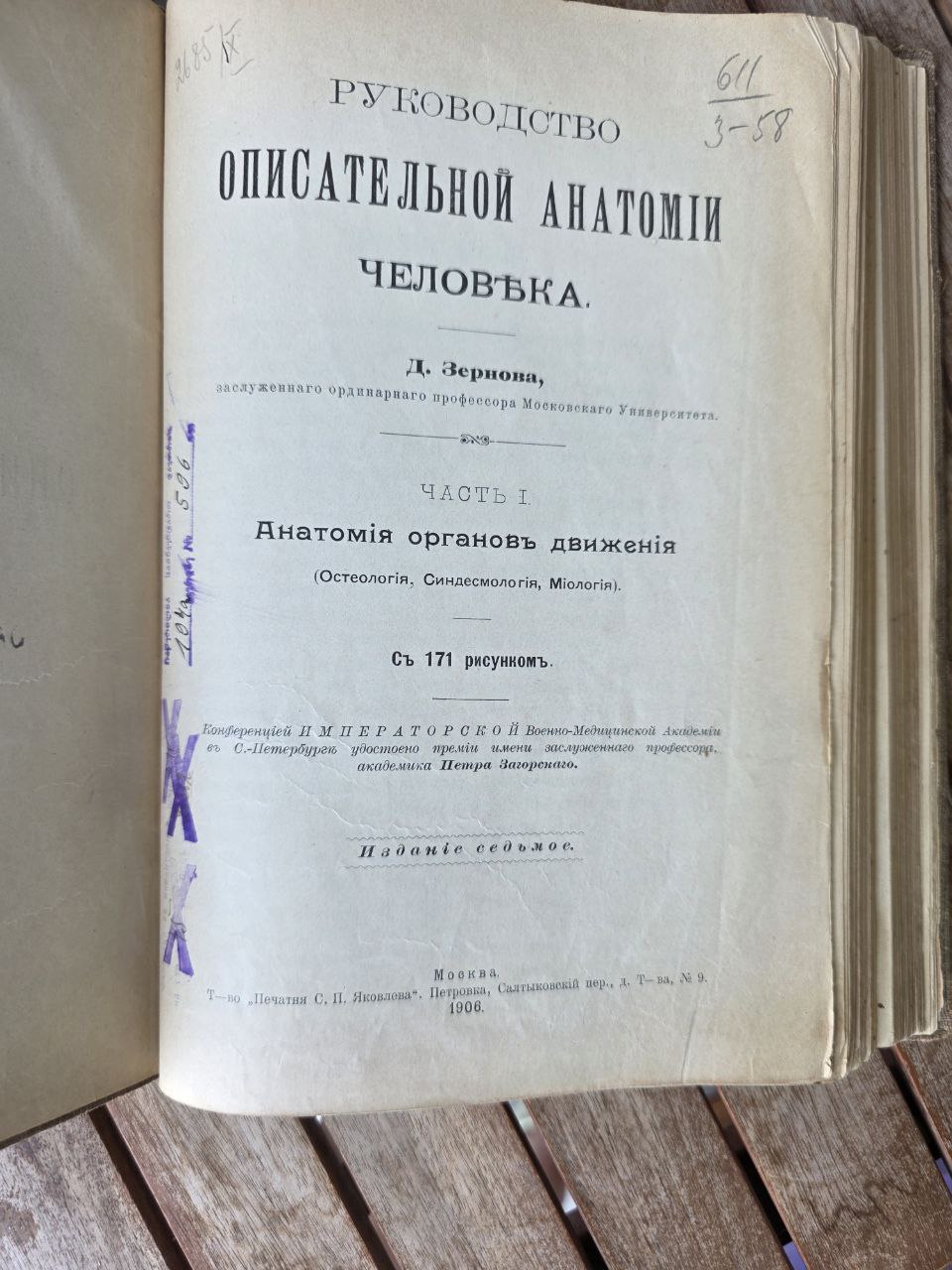 Antique Russian Medical Book – Руководство Описательной Анатомии Человека