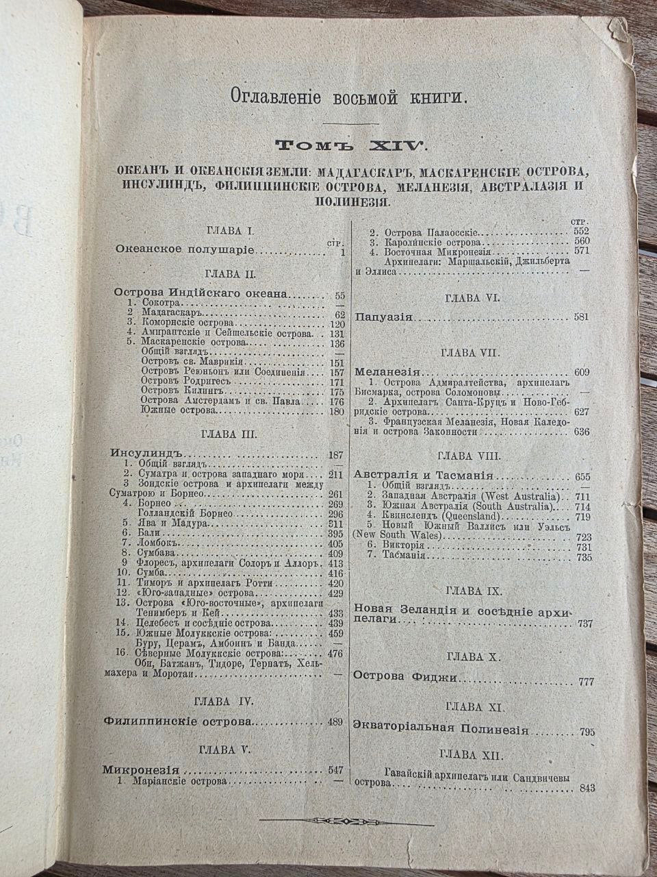 Antique 1900 Imperial Russian Geography Book – Élisée Reclus The Earth and Its Inhabitants Vol. XIV: Oceania & Oceanic Lands