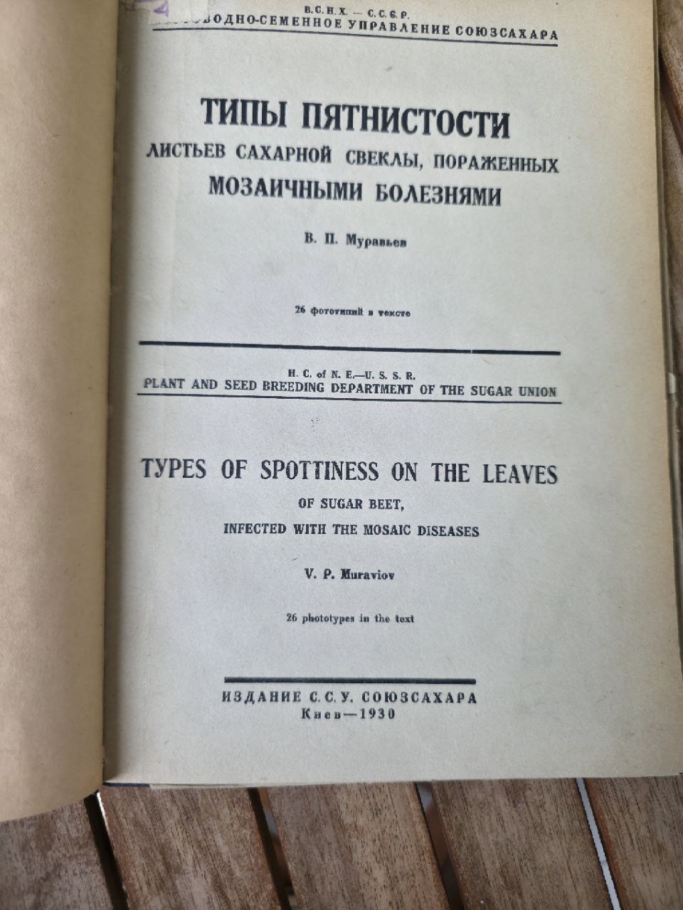 USSR magazine I TYPES OF SPOTTINESS ON THE LEAVES OF SUGAR BEET