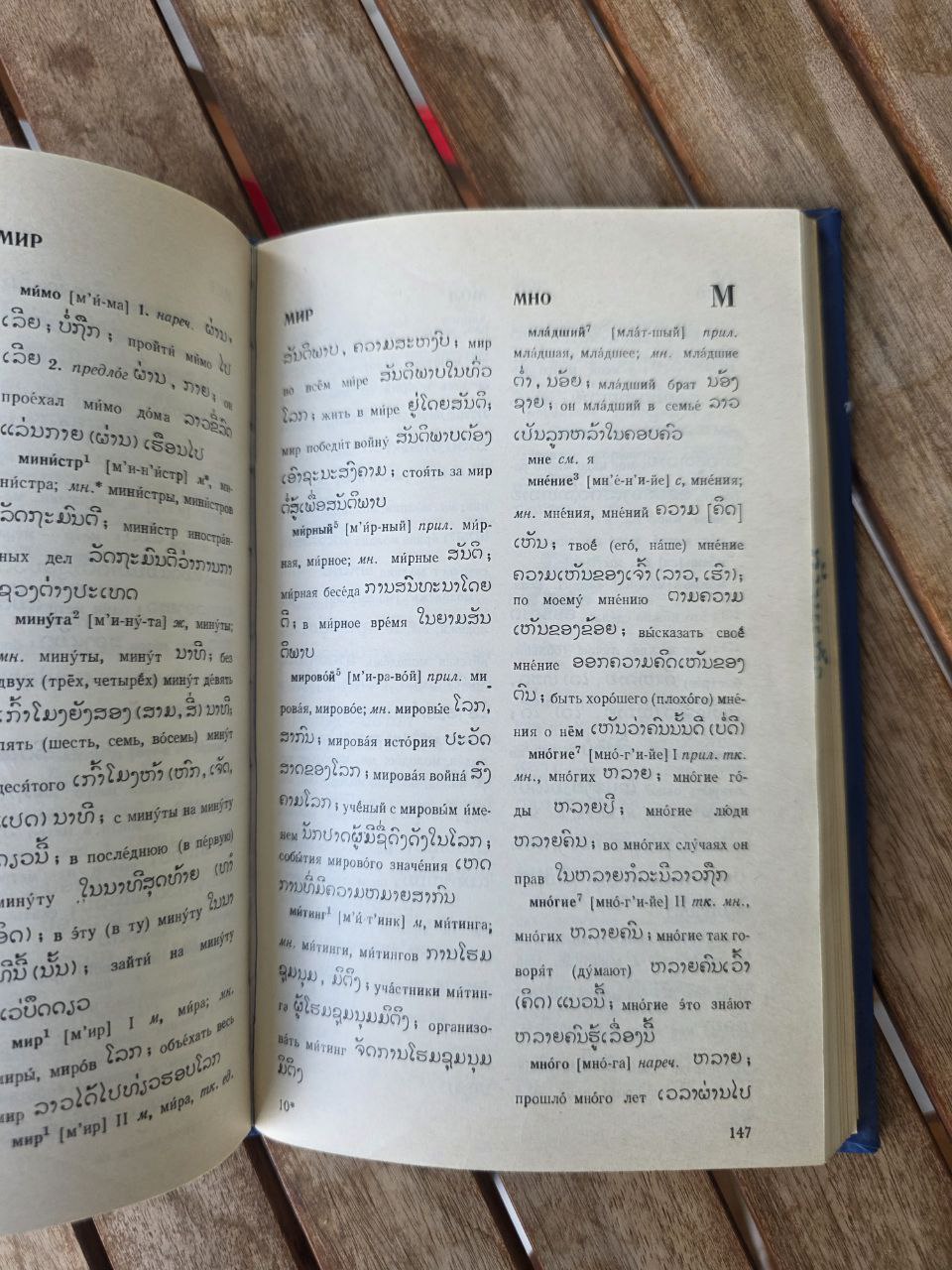 Vintage Soviet Russian-Laotian Dictionary (Учебный русско-лаосский словарь)
