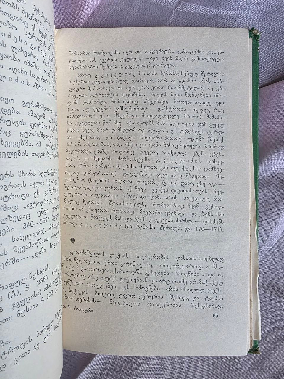 1971 Shota Dzidziguri – Linguistic Heritage of Georgian Classics | Rare Soviet Georgian Philology Book